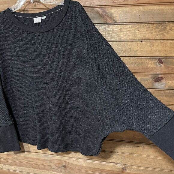 POST CARD Anthropologie Village Swing Gray Thermal Top Size M Long Sleeve Women - Picture 8 of 11